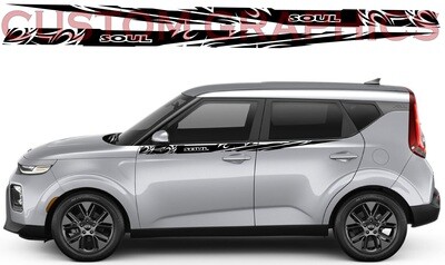 Sport Sticker Decal Side Door Stripes Compatible with Kia Soul