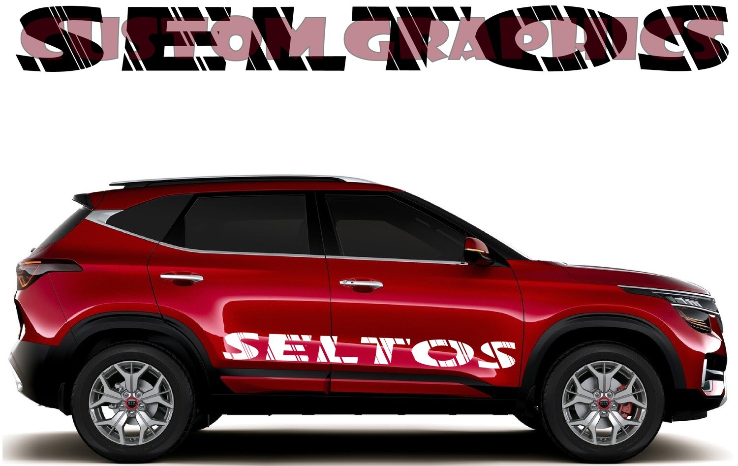 Sport Side door sticker racing design Compatible with Seltos