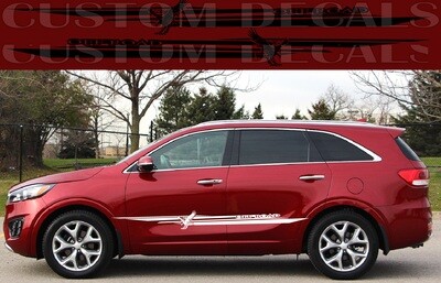 Decal Graphic Sticker Door Sport Stripe Kit Compatible with Kia Sorento