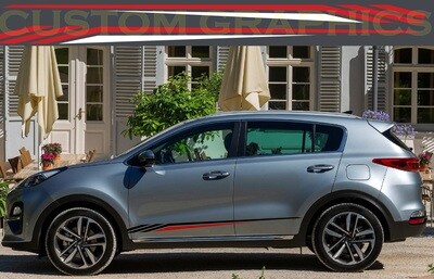 Set of Stickers Decal Stripe body kit Compatible with Kia Sportage