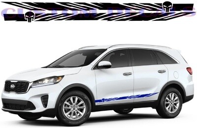 Pair of Sport Side Stripes Decal Sticker Vinyl Compatible with Kia Sorento