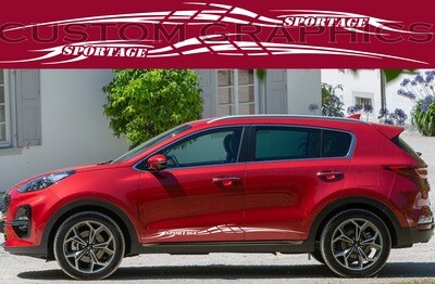 Pair of Sport Side Stripes Decal Sticker Vinyl Compatible with Kia Sportage