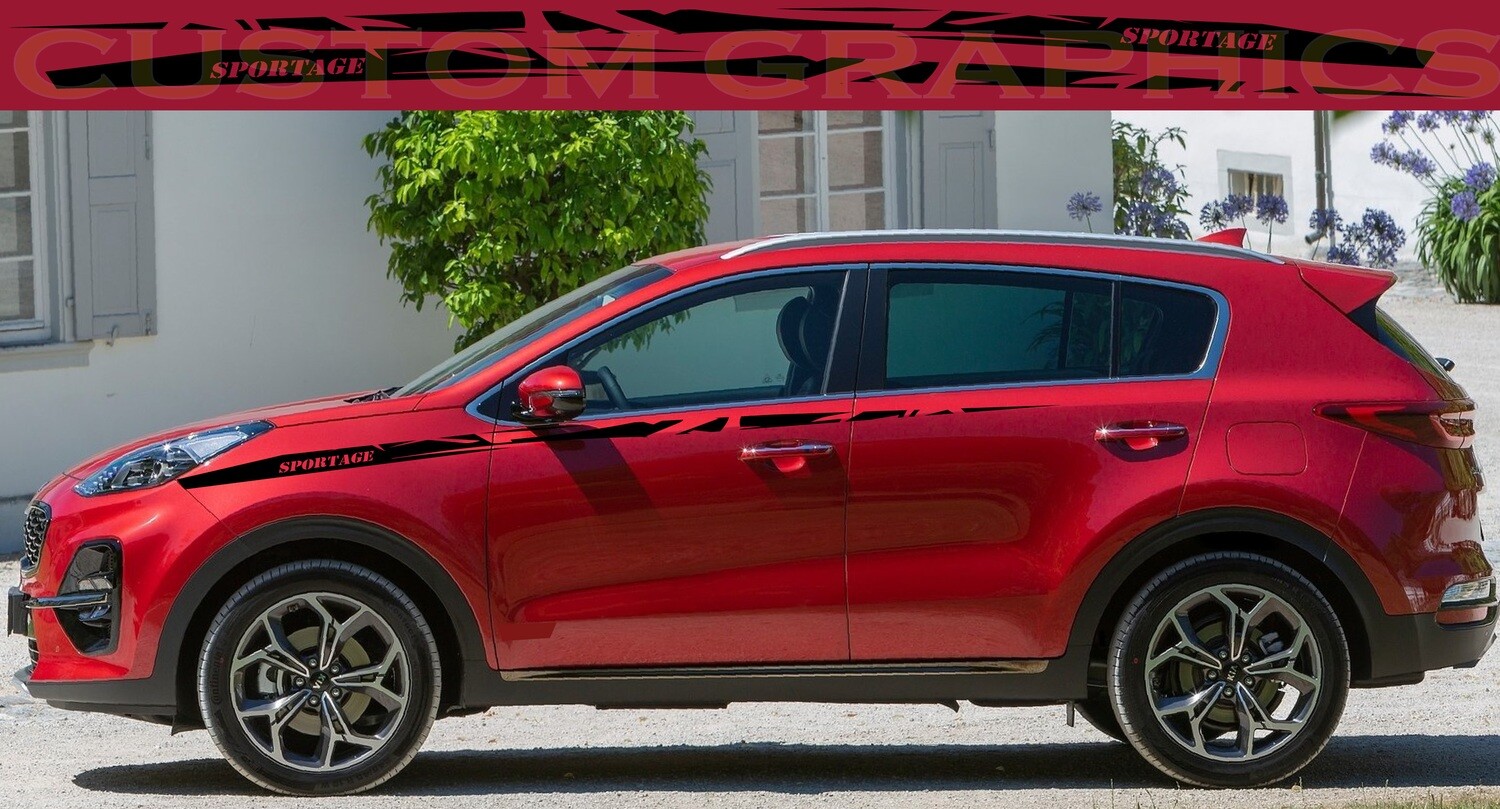 Side Door Stripe Custom kit Stickers Set Kit Compatible with Kia Sportage