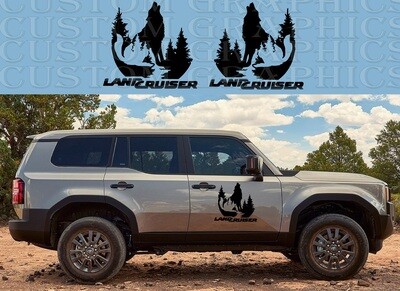 Side door vinyl decal sticker Compatible with Toyota Land Cruiser  2024
