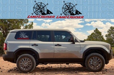 Set of Racing Side Stripes Decal Sticker Graphic Compatible with Toyota Land Cruiser  2024