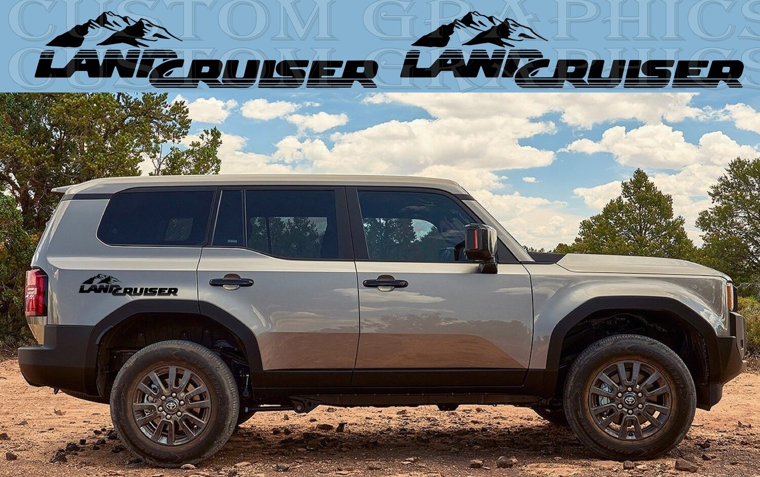 Set of Stickers Decal Stripe body kit Compatible with Toyota Land Cruiser  2024