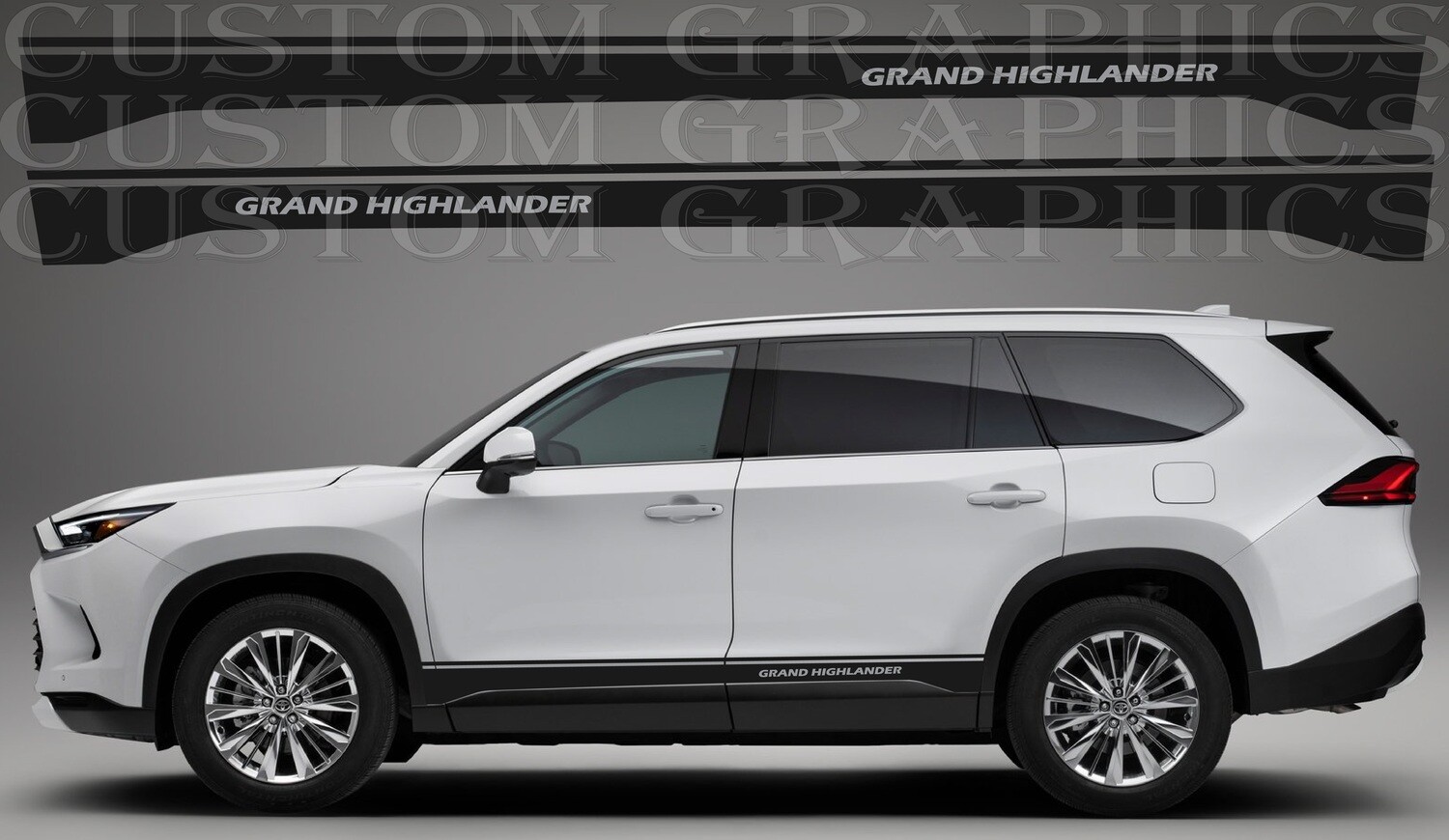 Sport Side door sticker racing design Compatible with Grand Highlander 2024