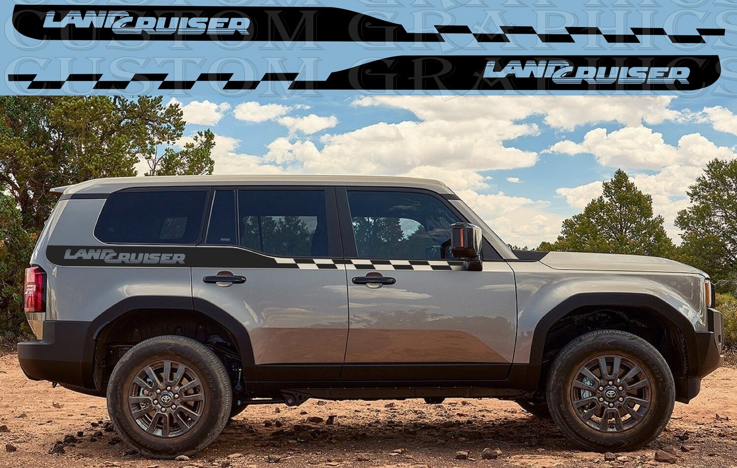 Side door vinyl decal sticker Compatible with Land Cruiser 2024