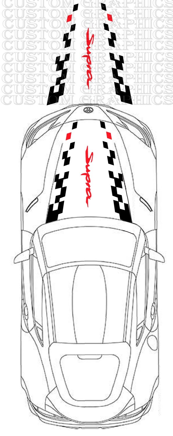 Hood Car vinyl decal sticker Compatible with Supra GR 2024