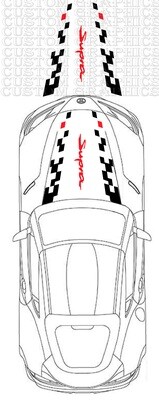 Hood Car vinyl decal sticker Compatible with Supra GR 2024