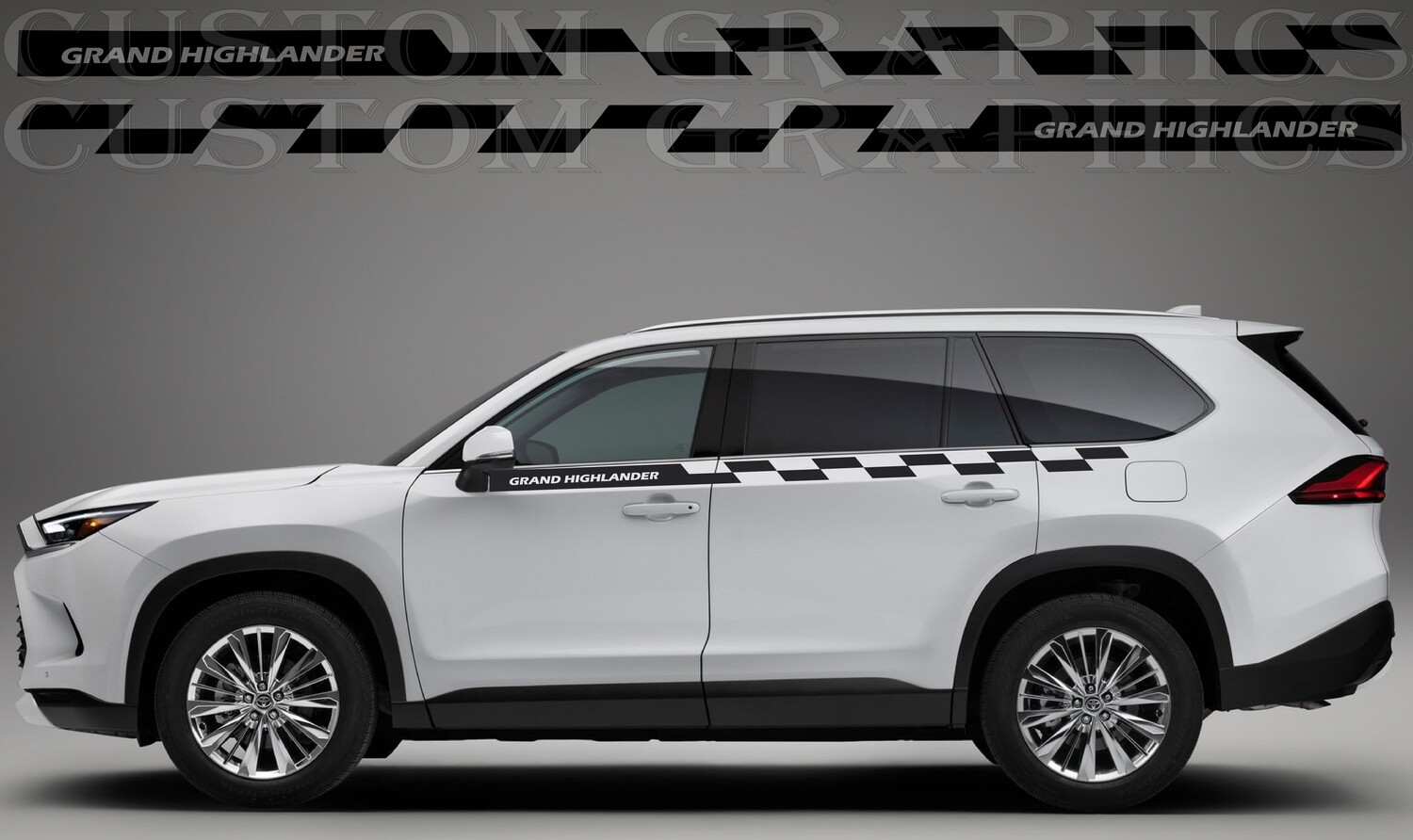 Set of Stickers Decal Stripe body kit Compatible with Grand Highlander 2024
