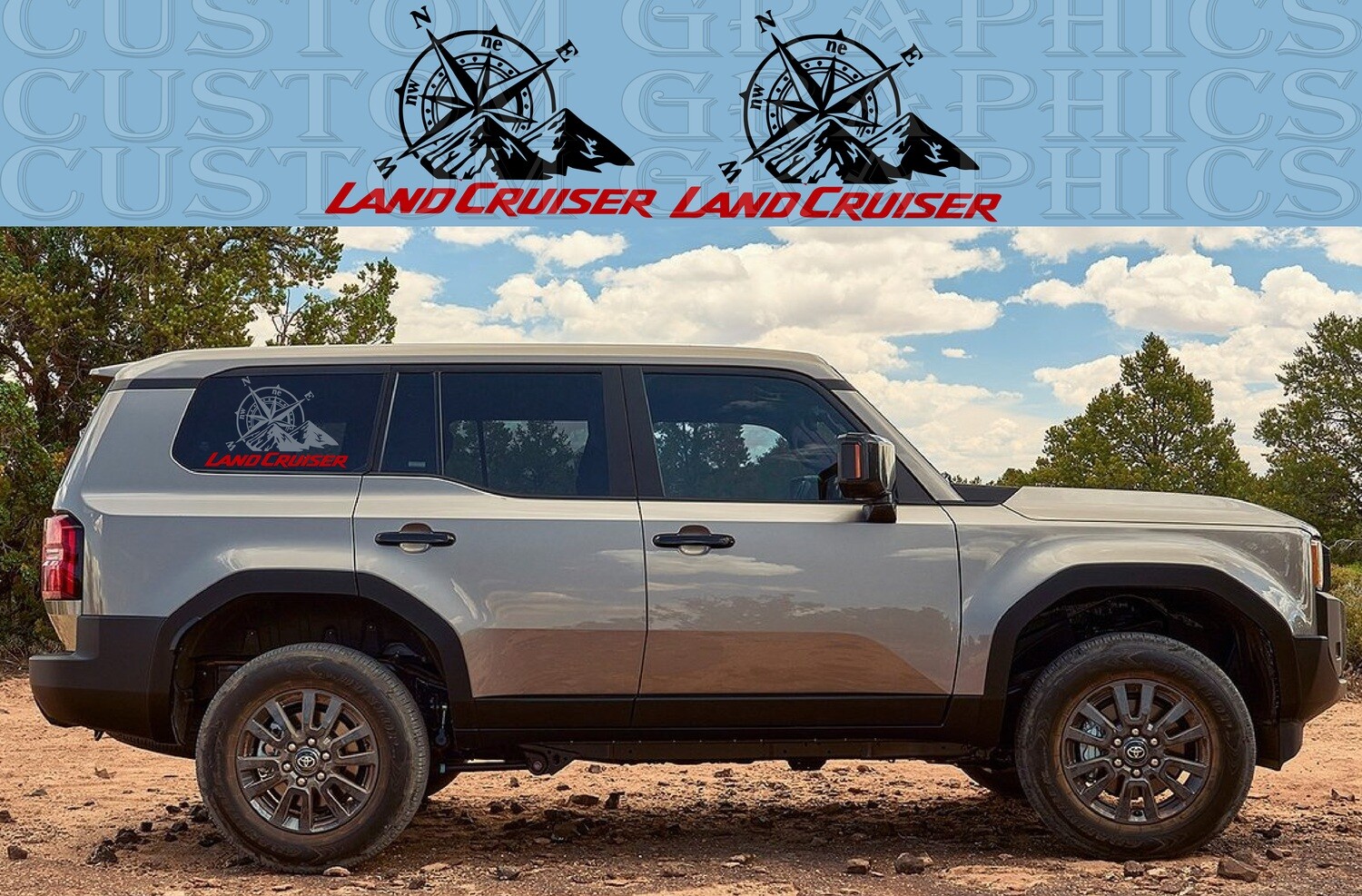 Side Door Stripe Custom kit Compatible with Land Cruiser 2024