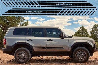 Pair of Sport Side Stripes Decal Sticker Vinyl Compatible with Toyota Land Cruiser 2024