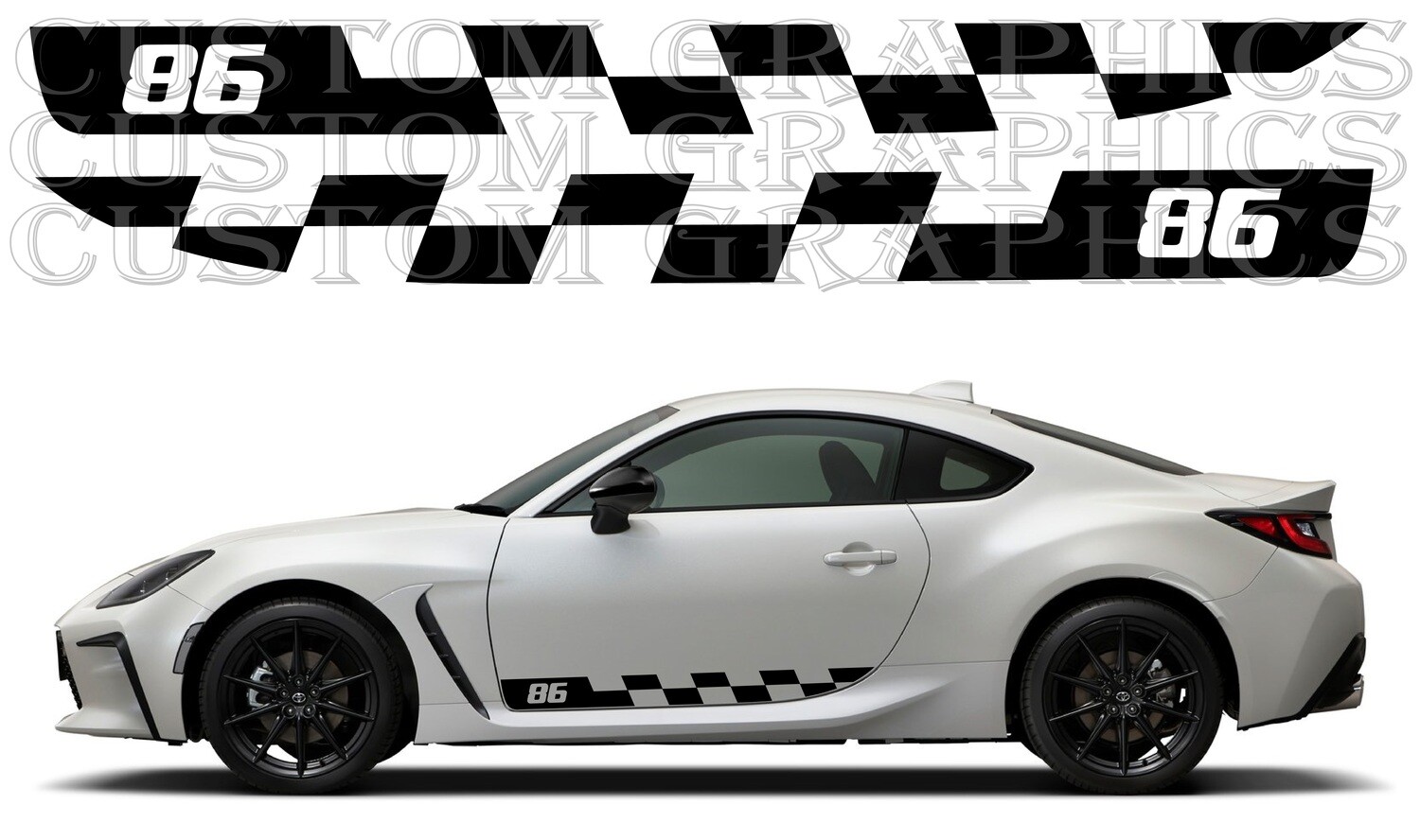 Side Stripe Decal Graphic Sticker Kit Compatible with GR 86