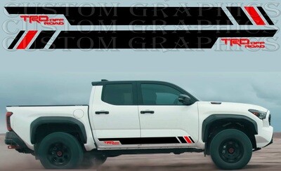 2X Side door stripe vinyl decal graphic sticker Kit Compatible with Toyota Tacoma TRD Off Road