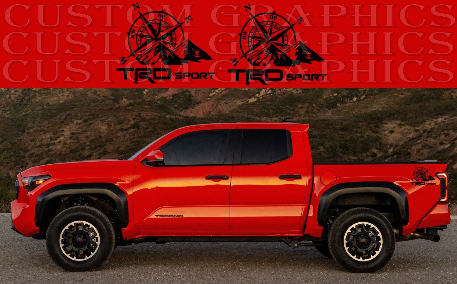 Hit the Road in Style: Vinyl Stickers for Cars Compatible with Toyota Tacoma  TRD Sport