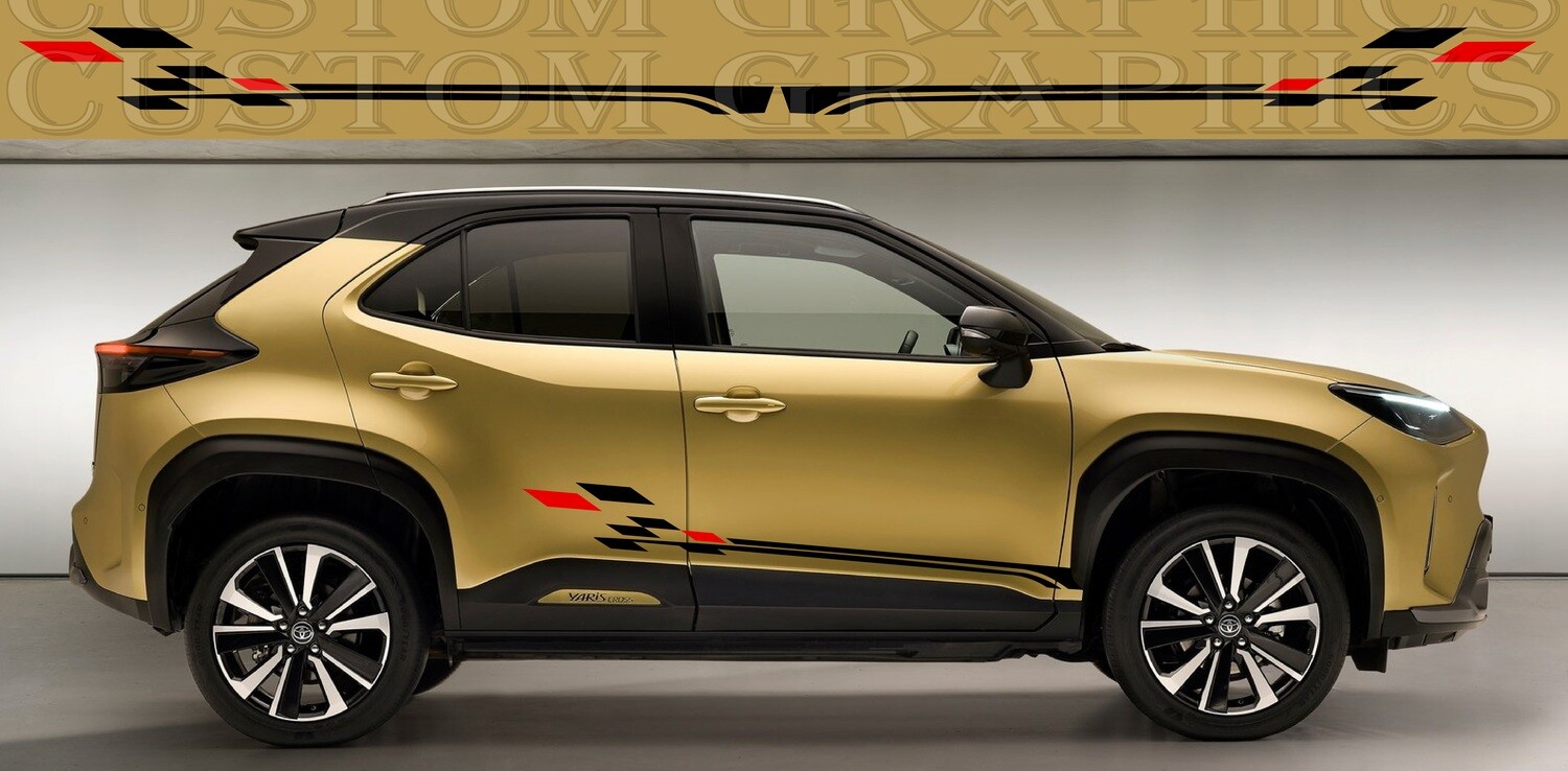 Sport Side door sticker racing design Compatible with Toyota Yaris Cross