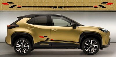 Sport Side door sticker racing design Compatible with Toyota Yaris Cross