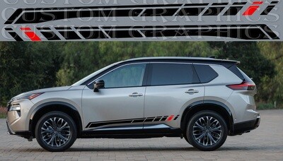 2X Side door stripe vinyl decal graphic sticker Kit Compatible with Nissan Rogue 2024