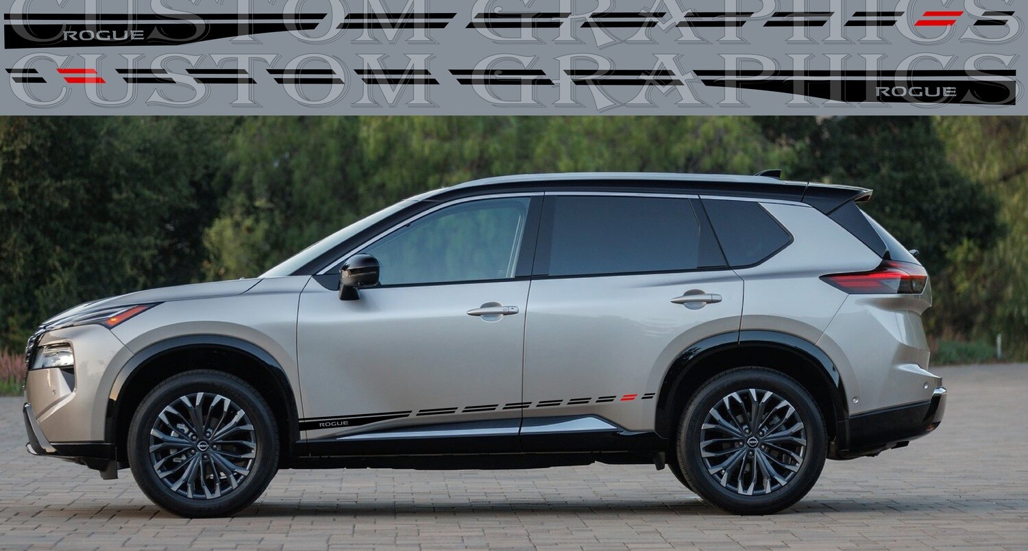 Sport Sticker Decal Side Door Stripes Compatible with Nissan Rogue 2024