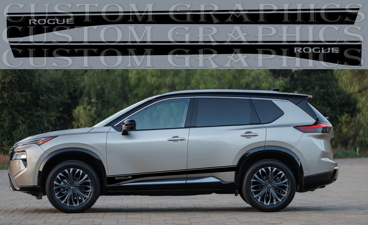 2x body decals side stripe sticker Compatible with Nissan Rogue 2024