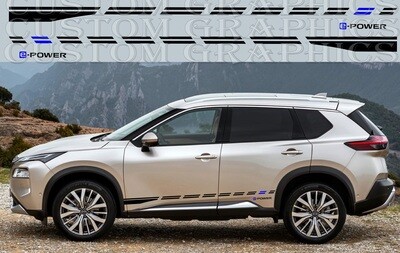 Decal Graphic Sticker Door Sport Stripe Kit Compatible with Nissan-X-Trail 2023 E-Power
