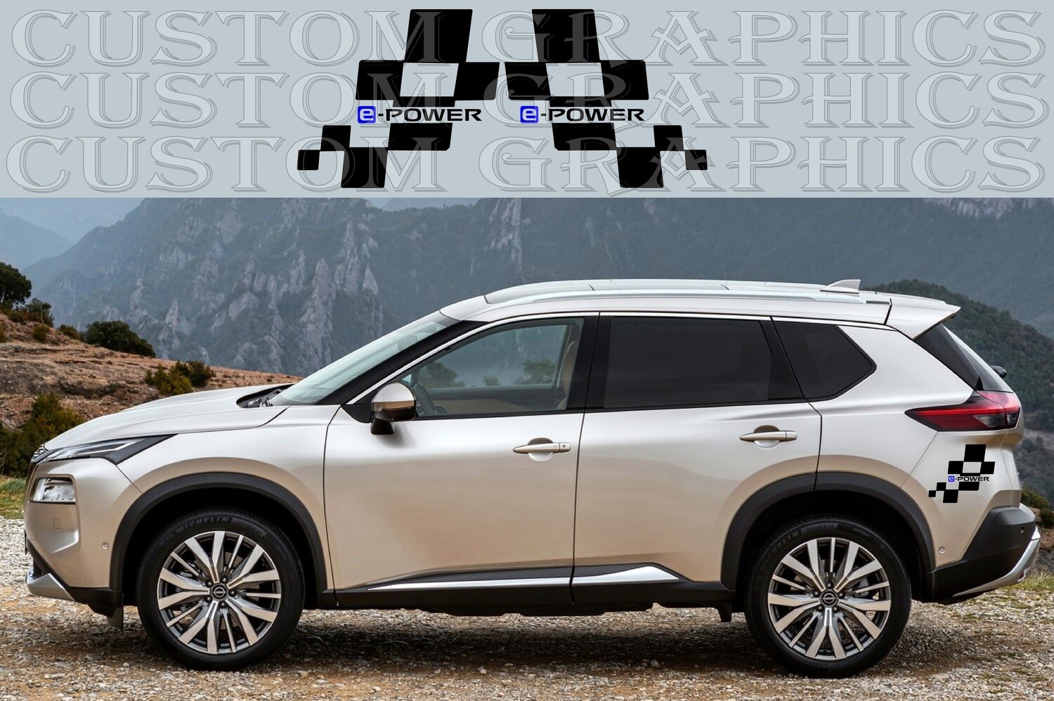 Vinyl Decal Custom Stickers Graphic kit Compatible with Nissan-X-Trail 2023 E-Power