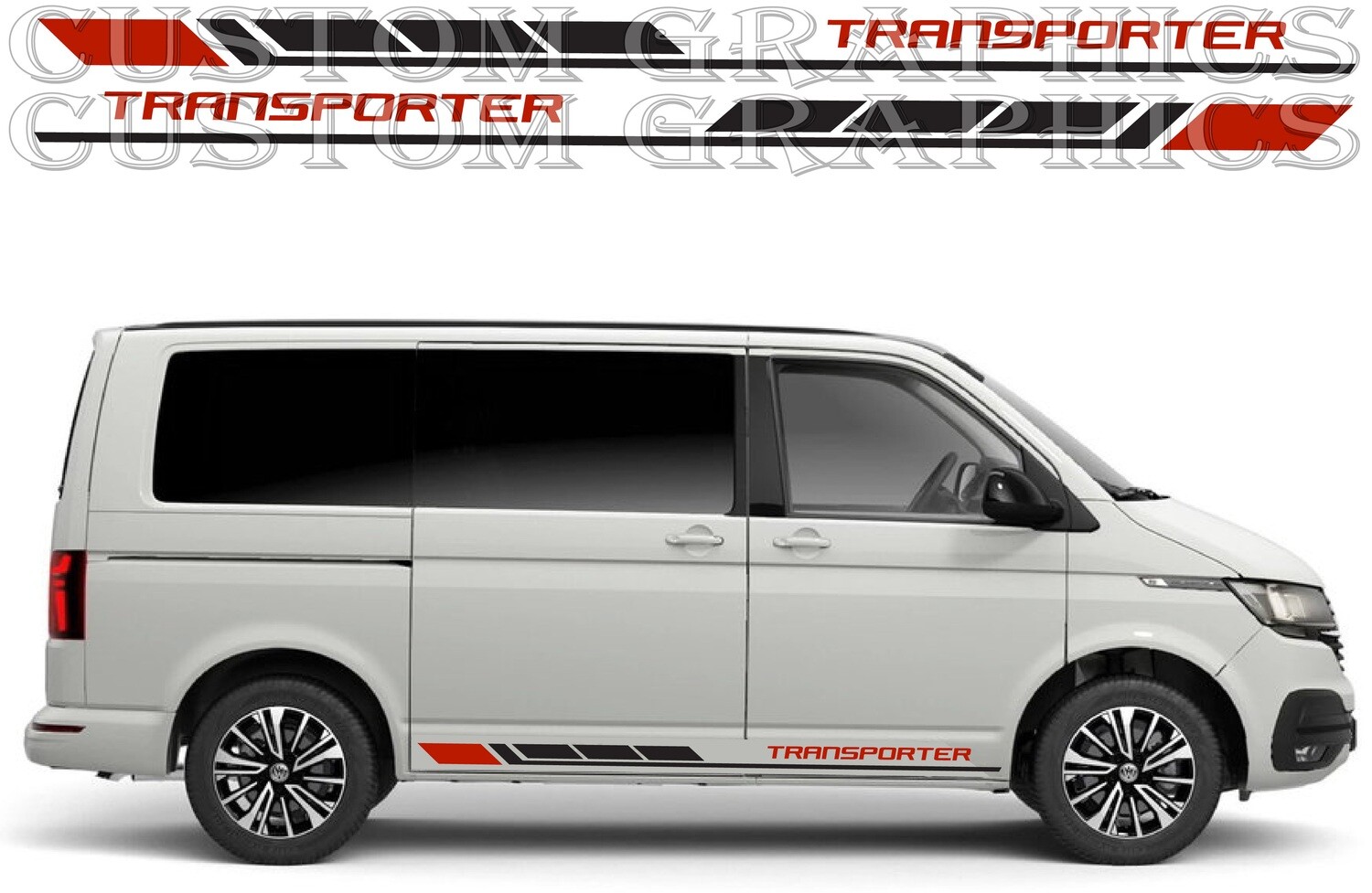 Side Stripe Decal Graphic Sticker Kit Compatible with Transporter T6