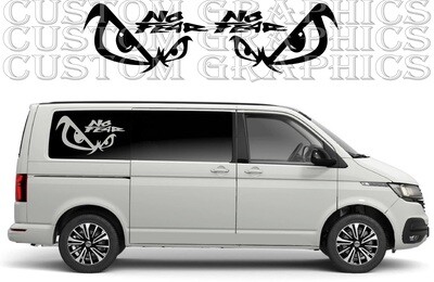 Pair of Sport Side Stripes Decal Sticker Vinyl Compatible with Transporter T6