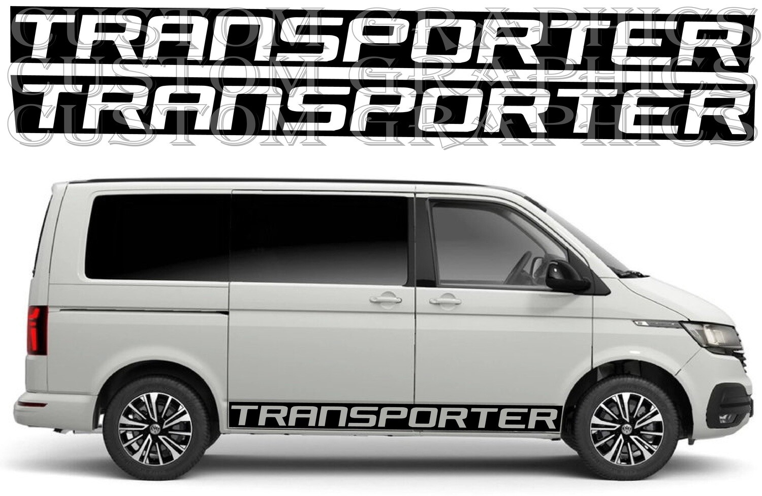 2x body decals side stripe sticker logo graphics vinyl Compatible with Transporter T6