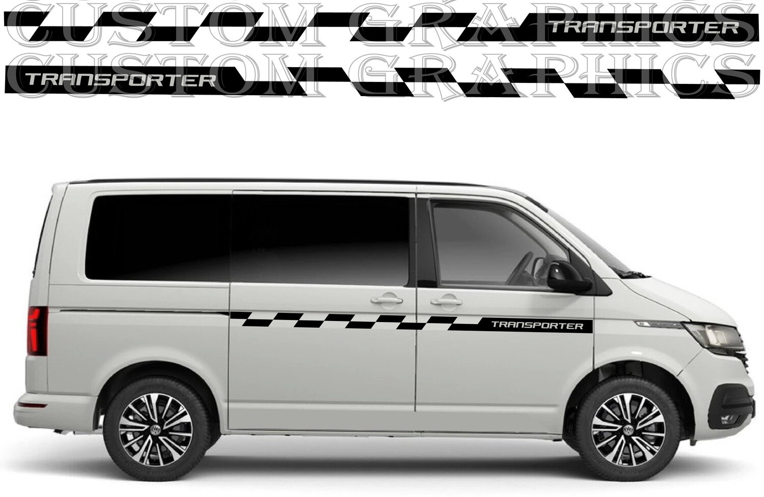 Side Door Stripe Custom kit Stickers Set Kit Compatible with Transporter T6