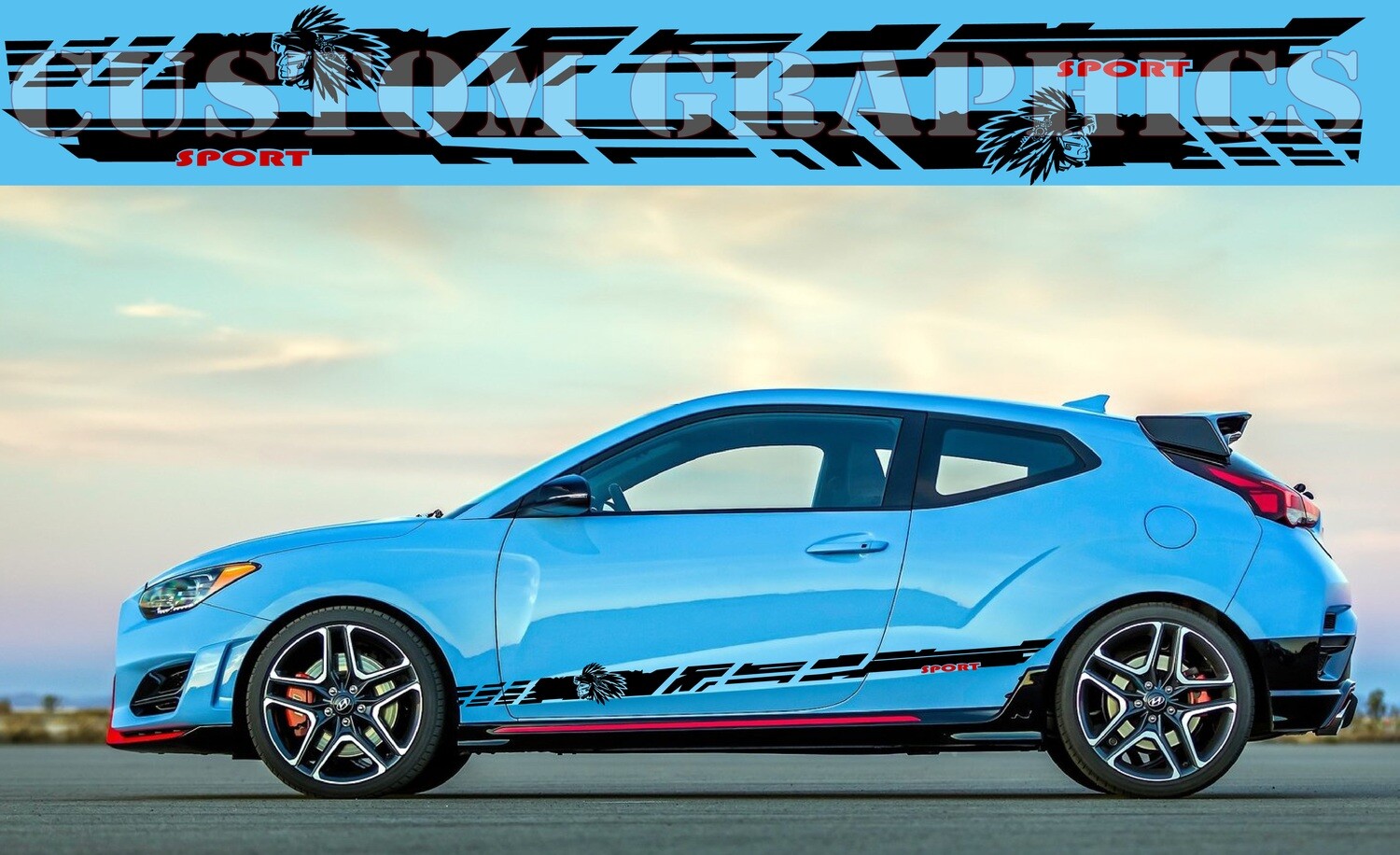 Custom Auto Vinyl Graphics Compatible with Veloster
