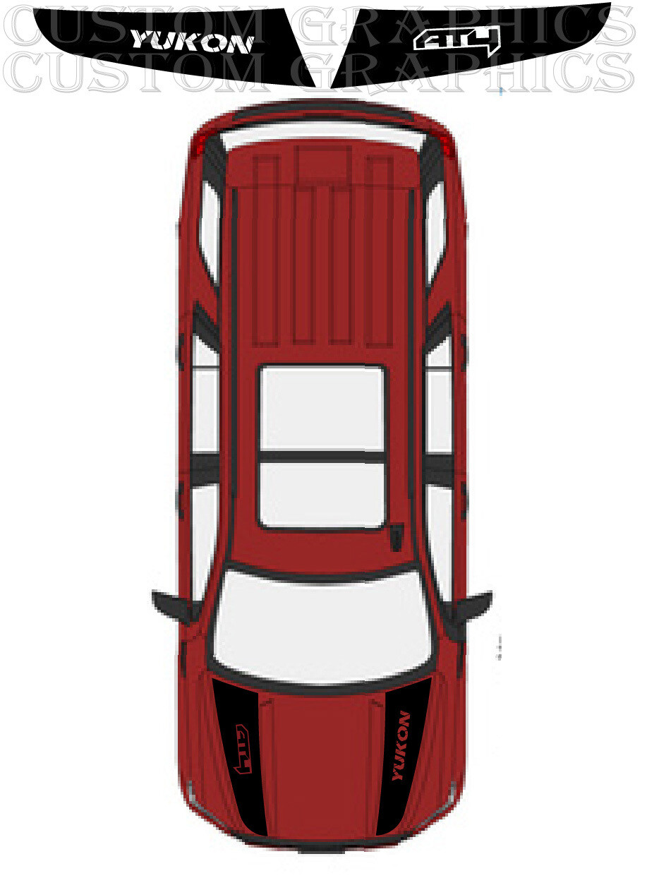 Decal Graphic Sticker Hood Sport Stripes Kit Compatible with GMC Yukon AT4 2020-2024