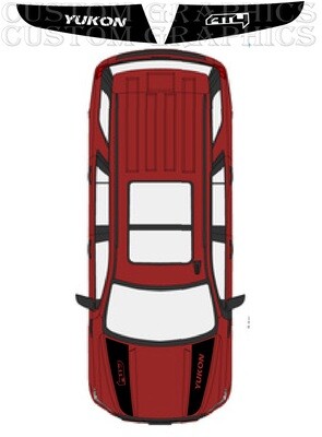 Decal Graphic Sticker Hood Sport Stripes Kit Compatible with GMC Yukon AT4 2020-2024