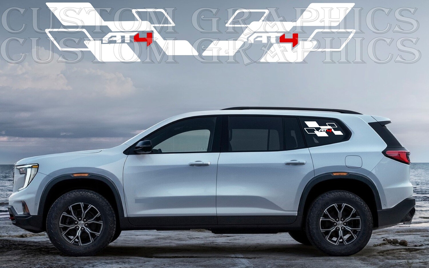 Set of Stickers Decal Stripe body kit Compatible with GMC Acadia 2024