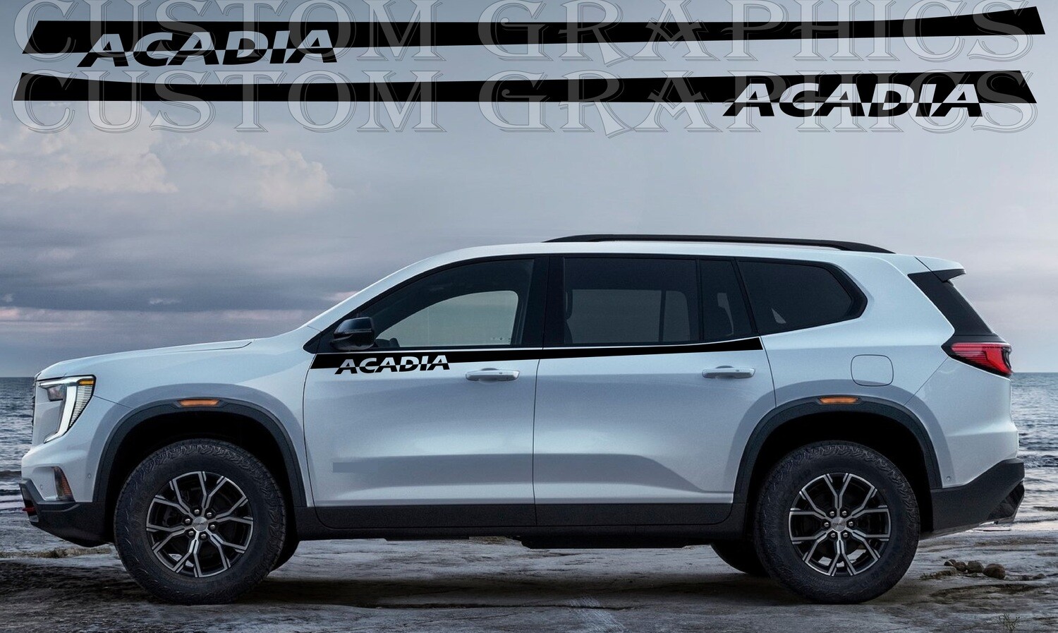 2x body decals side stripe sticker Compatible with GMC Acadia 2024
