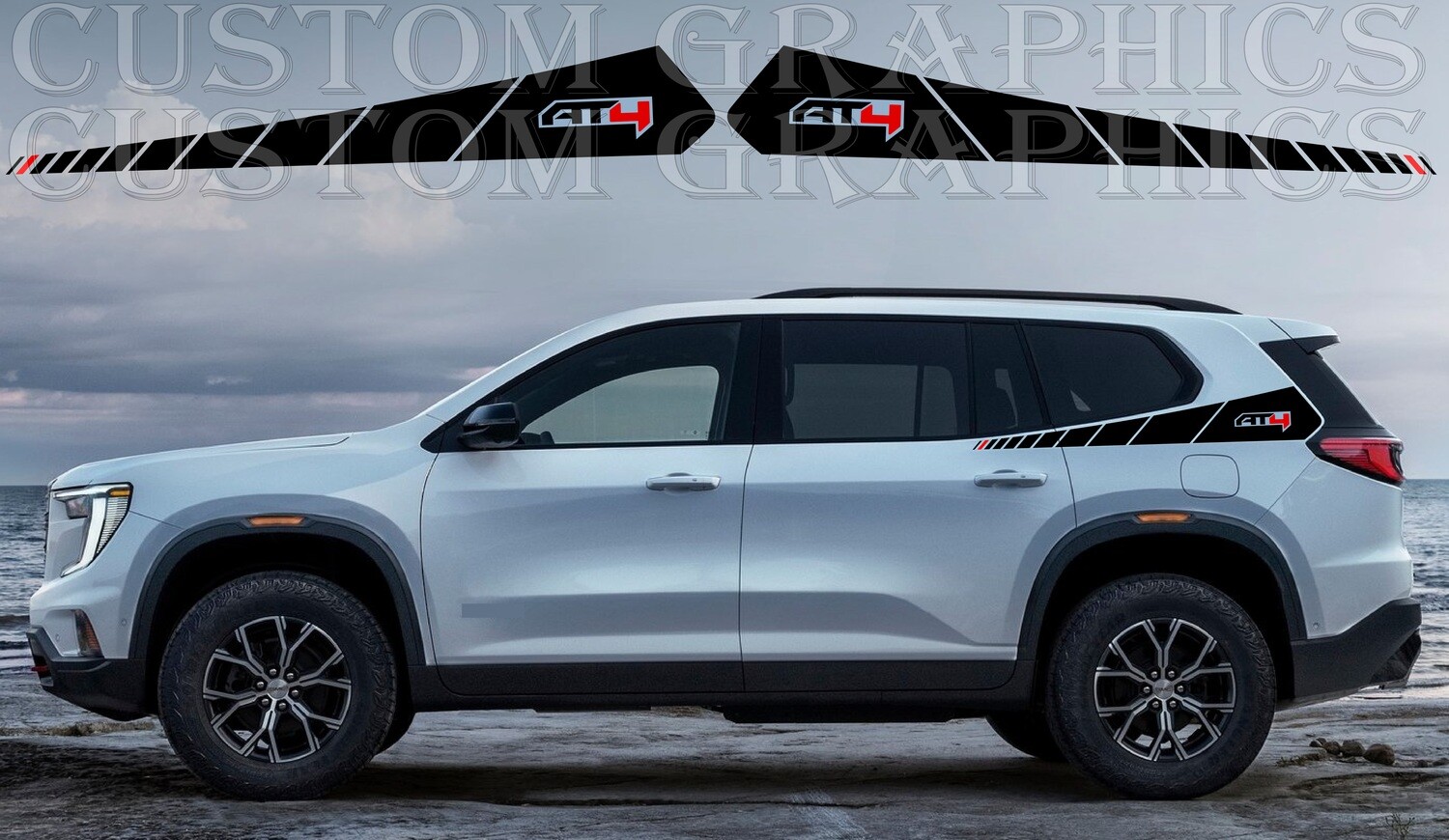 Side Stripe Decal Graphic Sticker Kit Compatible with GMC Acadia 2024