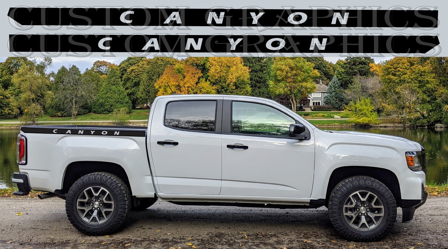 Decal Graphic Sticker Door Sport Stripe Kit Compatible with GMC-Canyon AT4 2023