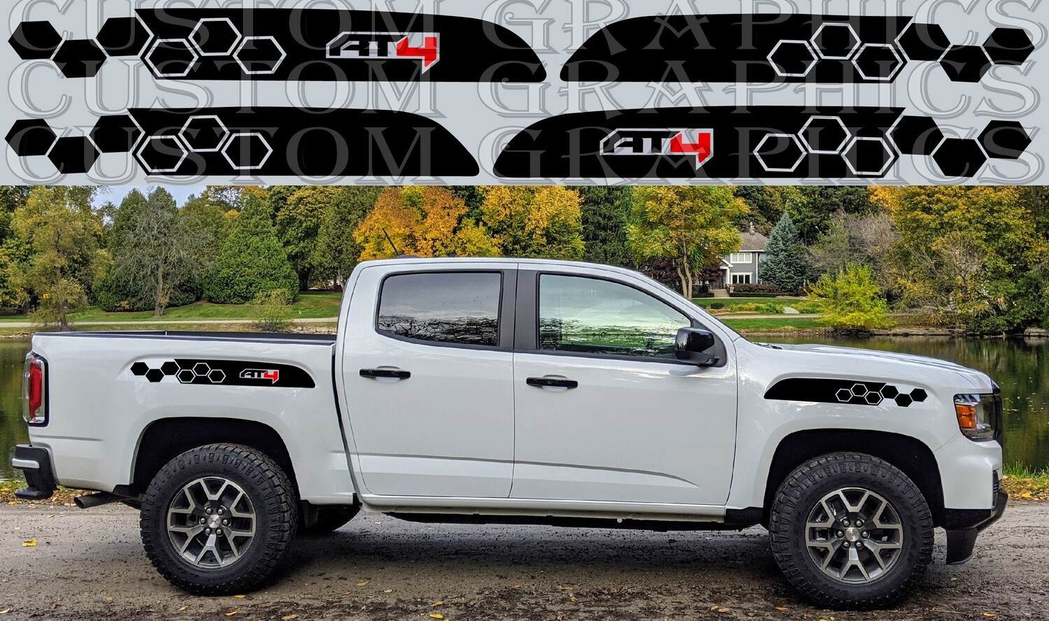 Sport Sticker Decal Side Door Stripes Compatible with GMC-Canyon AT4 2023