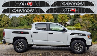 2X Side door stripe vinyl decal graphic sticker Kit Compatible with GMC-Canyon AT4 2023