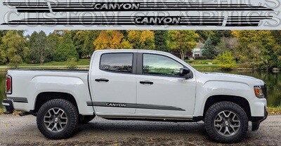 Pair of Sport Side Stripes Decal Sticker Vinyl Compatible with GMC-Canyon AT4 2023