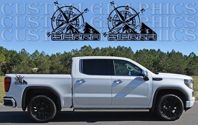 Set of Racing Side Stripes Decal Sticker Compatible with Gmc Sierra 1500 Denali AT4 2019 2020 2021 2022 2023 2024