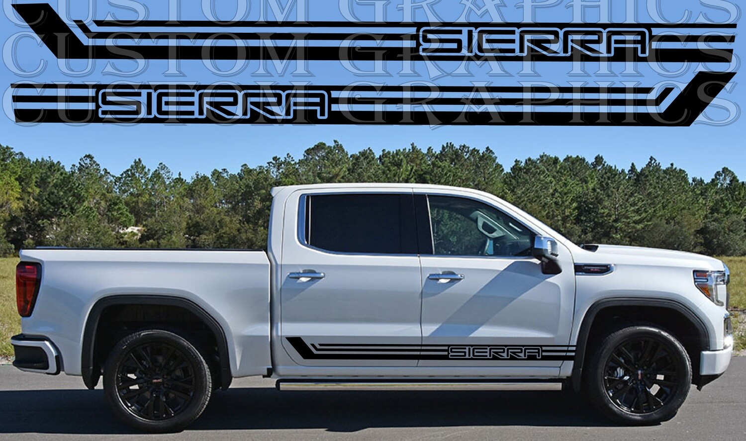 Sport Sticker Decal Side Door Stripes Compatible with Gmc Sierra 1500 Denali AT4 2019 2020 2021 2022 2023 2024