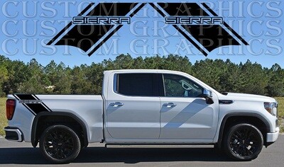2X Side door stripe vinyl decal graphic Compatible with Gmc Sierra 1500 Denali AT4 2019 2020 2021 2022 2023 2024