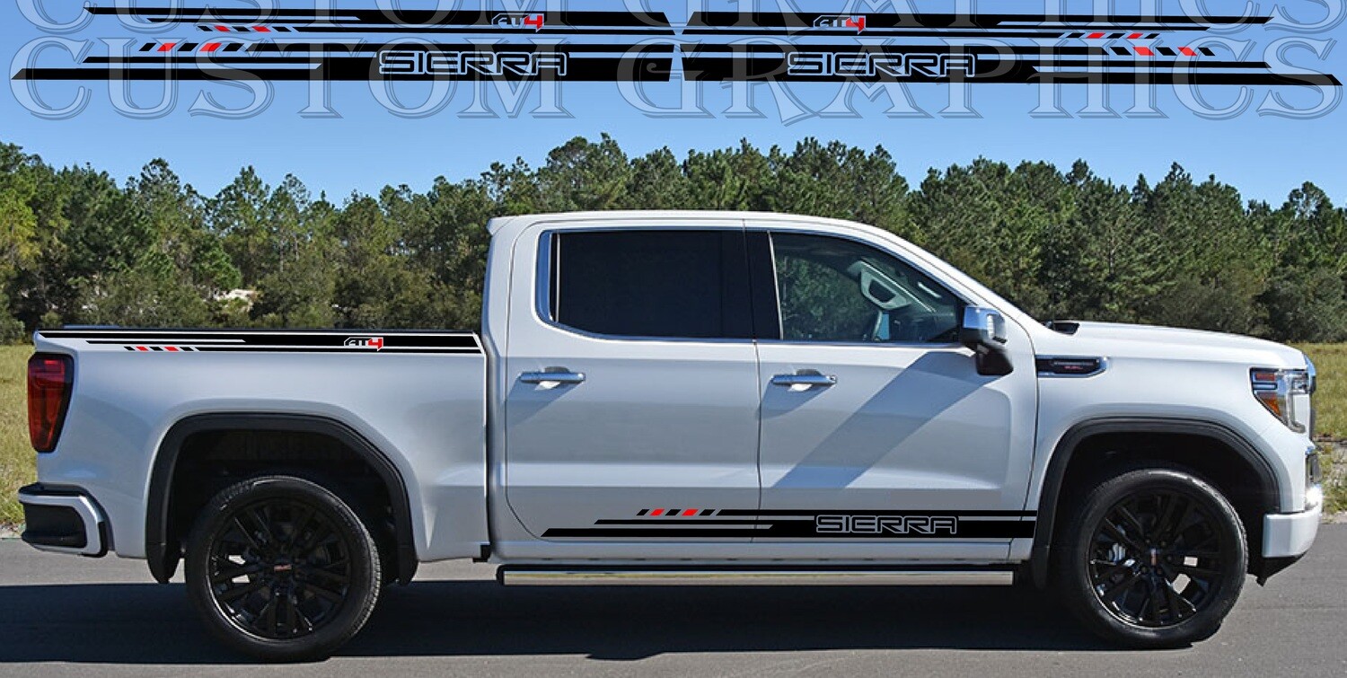 Vinyl Decals for Your Ride Compatible with Gmc Sierra 1500 Denali AT4 2019 2020 2021 2022 2023 2024
