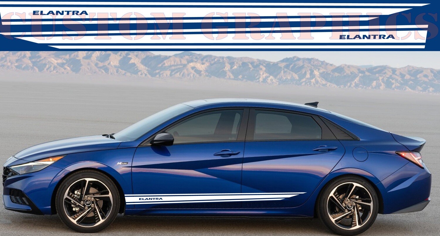 Side Stripe Decal Graphic Sticker Kit Compatible with Elantra