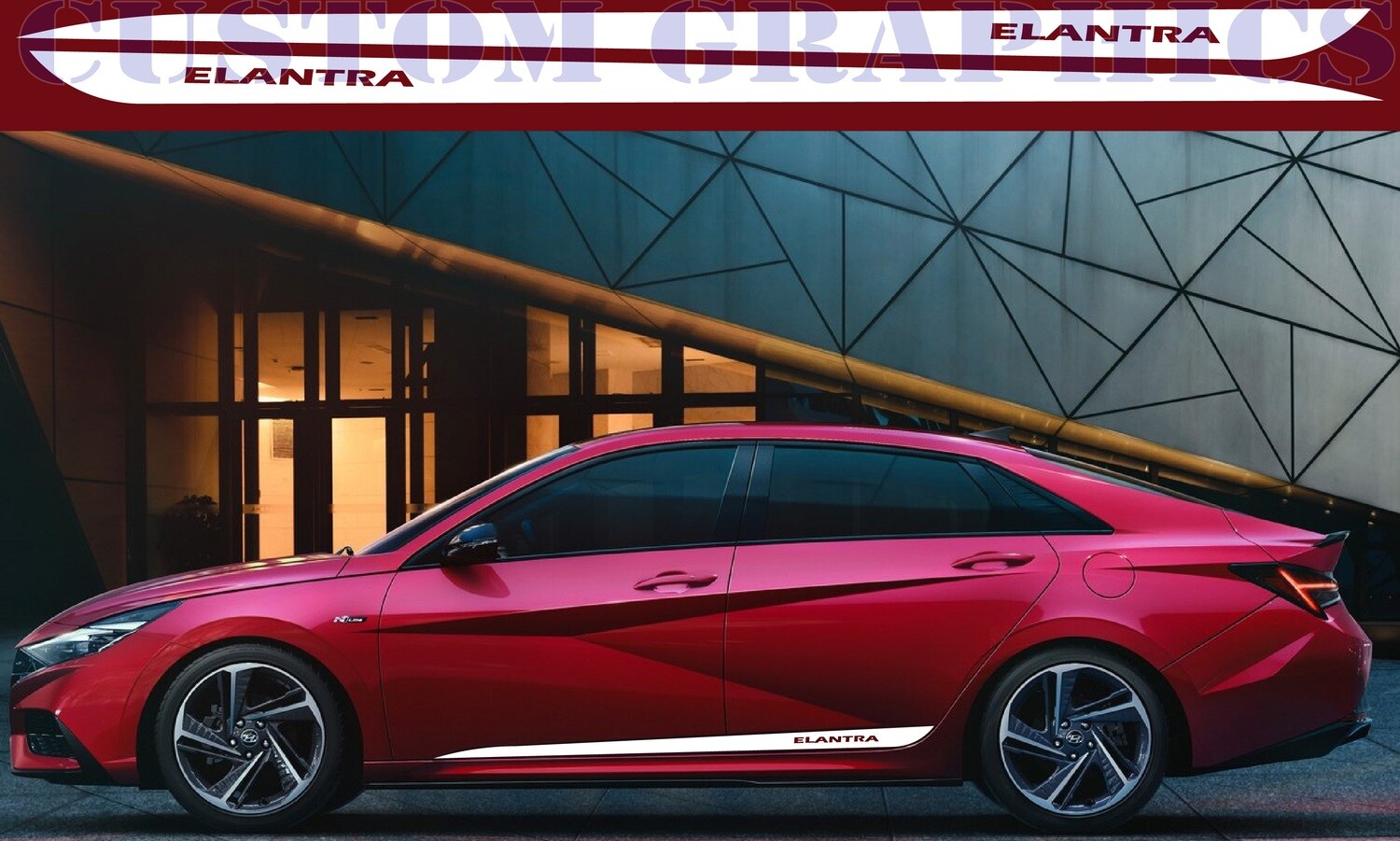 Set of Stickers Decal Stripe body kit Compatible with Elantra