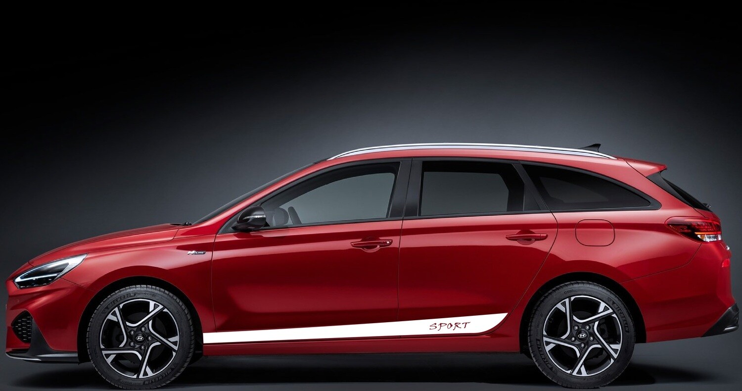 Sport Side Stripes Decal Sticker Vinyl Compatible with i30