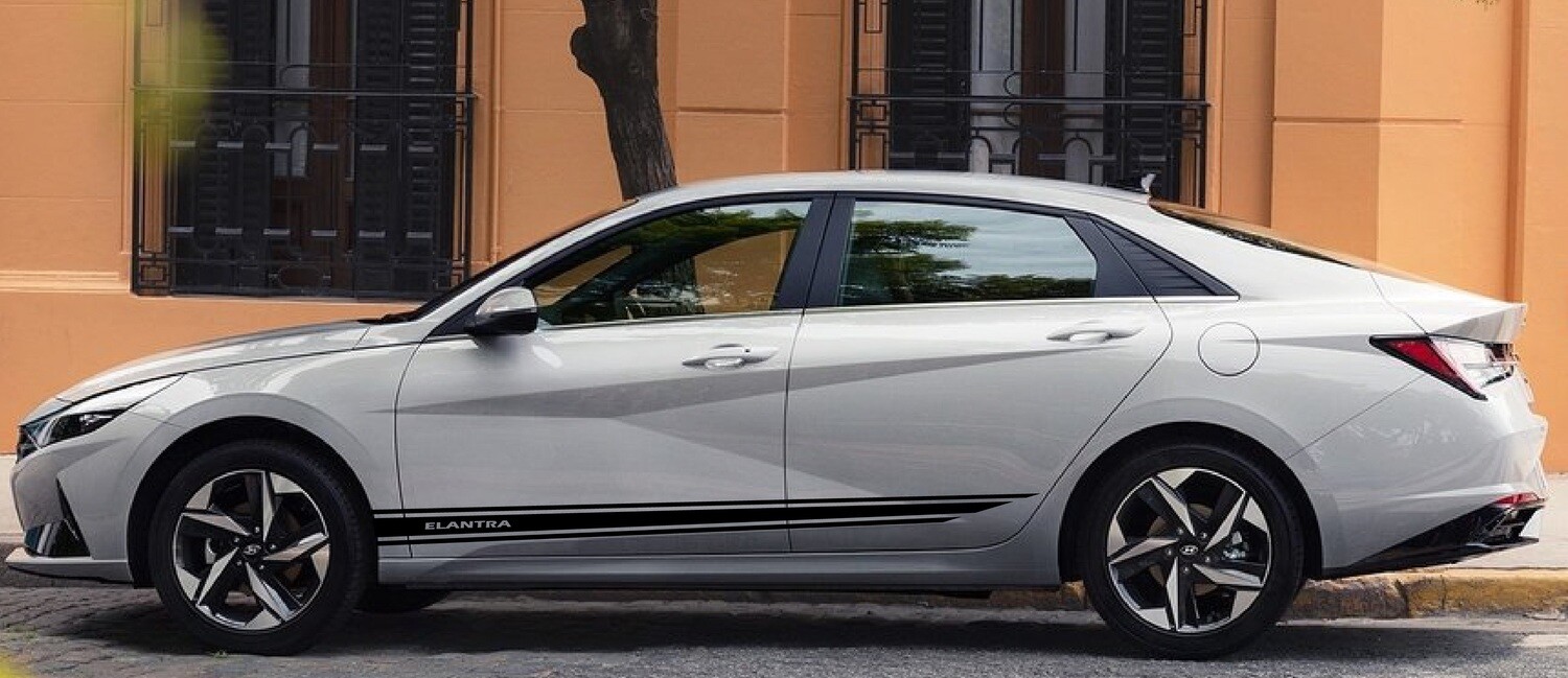 Side Stripe Decal Graphic Sticker Kit Compatible with Elantra