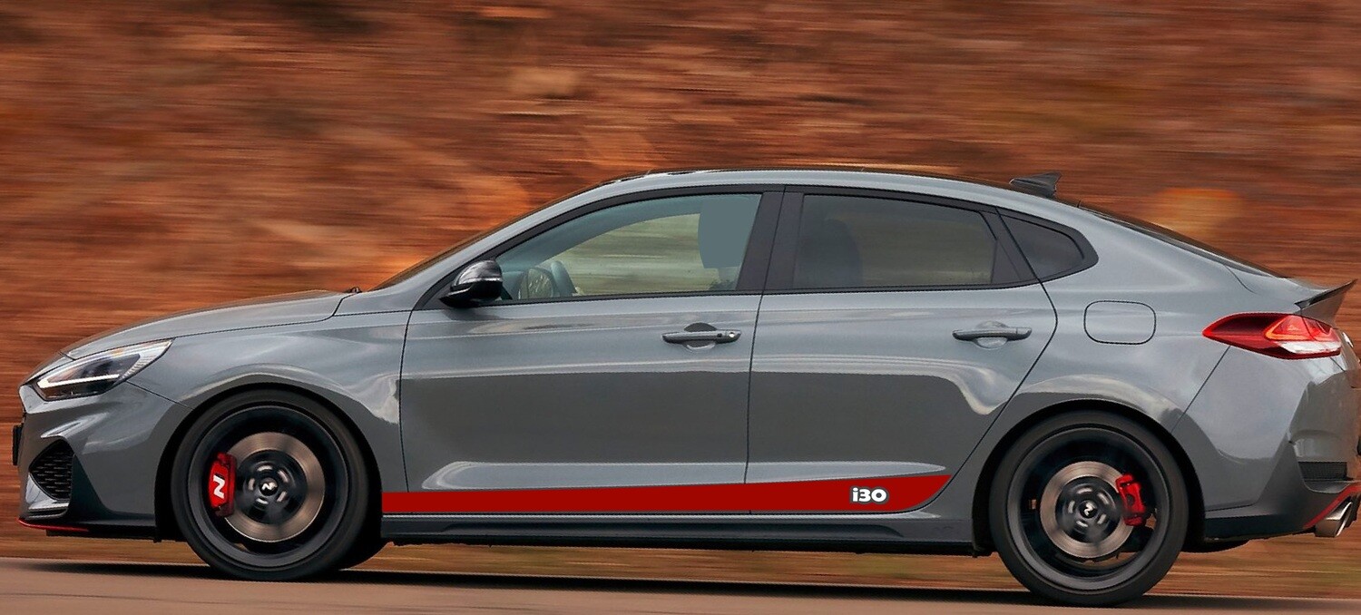 Decal Graphic Sticker Door Sport Stripe Kit Compatible with i30